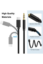 Load image into Gallery viewer, Samsung Xiaomi Uyumlu Aux Kablosu Type-C To Jack Çevirici Dönüştürücü Beyaz Bluetooth Gerektirmez