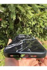 Load image into Gallery viewer, iPhone 15 Pro Max Uyumlu Kılıf Parlak Mermer Desenli Kamera Kenar Koruyuculu Arka Kapak