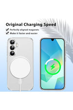 Load image into Gallery viewer, Samsung Galaxy A56 Uyumlu Kılıf Kamera Çıkıntılı Şeffaf Magsafe Kılıf Kablosuz Şarj Destekli Kapak