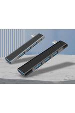 Load image into Gallery viewer, iPad/iPhone/Macbook Uyumlu Type-C To 4x USB 3.0 ve 2.0 Çevirici Dönüştürücü Çoğaltıcı Metal Dayanklı