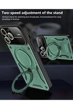 Load image into Gallery viewer, iPhone 15 Pro Uyumlu Kılıf Magsafe Standlı Kamera Lens Korumalı Darbelere Dayanklı Renkli Tank Kapak