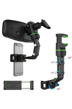 Load image into Gallery viewer, Araç Içi Dikiz Aynası Arka Koltuk Ve Masaüstü Montajlı Ayarlanabilir Siyah Renk Telefon Tutucu