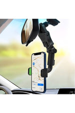 Load image into Gallery viewer, Araç Içi Dikiz Aynası Arka Koltuk Ve Masaüstü Montajlı Ayarlanabilir Siyah Renk Telefon Tutucu