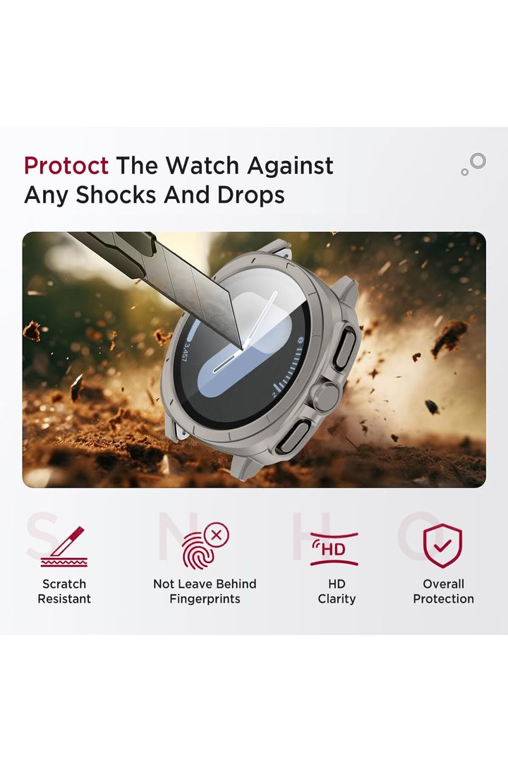 Samsung Galaxy Watch 7 44mm Uyumlu Kılıf Kasa ve Ekran Koruyucu Darbelere Çizilmelere Karşı Dayanklı