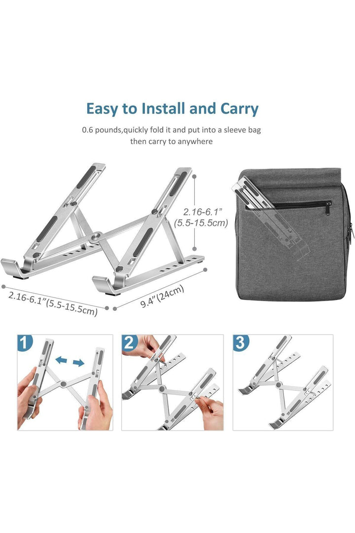 Kademeli Ayarlanabilir Metal Laptop Standı Macbook/notebook Katlanabilir Hafif Kaymaz Tablet Tutucu