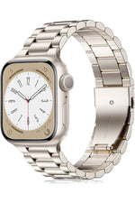 Load image into Gallery viewer, Apple Watch 9 8 7 6 5 4 3 2 Se 42mm/44mm/45mm/49mm Uyumlu Kordon Ayarlanablir Parlak Metal Paslanmaz
