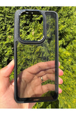 Load image into Gallery viewer, Xiaomi Mi 14T Pro Uyumlu Kılıf Siyah Transparan Şeffaf Kamera Çevresi Metal Koruyucu Silikon Kapak
