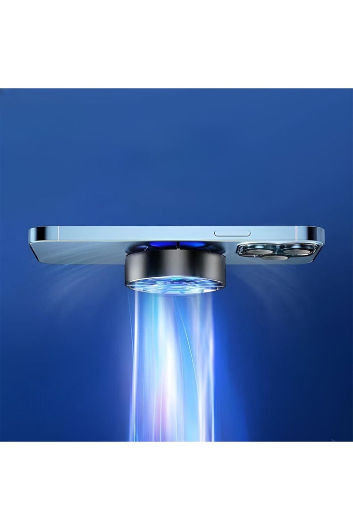iPhone/Samsung ve Tüm Telefon Tablet Uyumlu Vantuzlu Sabitlenen Soğutucu LED Isı Önleyici Fan