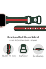 Load image into Gallery viewer, Apple Watch 9 8 7 6 5 4 3 Se 38mm/40mm/41mm Uyumlu Kordon Ayarlanabilir Renkli Çizgili Silikon
