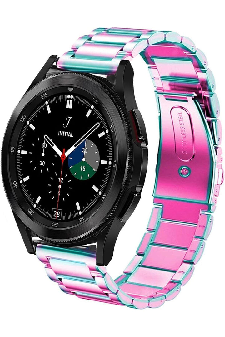 Huawei Watch GT2E/GT2/GT2 Pro/GT3/GT3 Pro/GT4 46mm Uyumlu Kordon Ayarlanablir Paslanmaz Parlak Metal