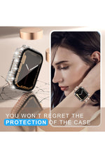 Load image into Gallery viewer, Apple Watch 40mm/Se 40mm Uyumlu Kılıf Ekran ve Kasa Koruyucu Parlak Büyük Taşlı Watch Kasa Koruma
