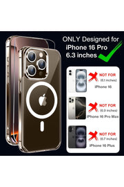 iPhone 15 Pro Uyumlu Kılıf Kamera Koruma Camı Ekran Koruyucu Şeffaf Magsafe Temperli Cam Koruma