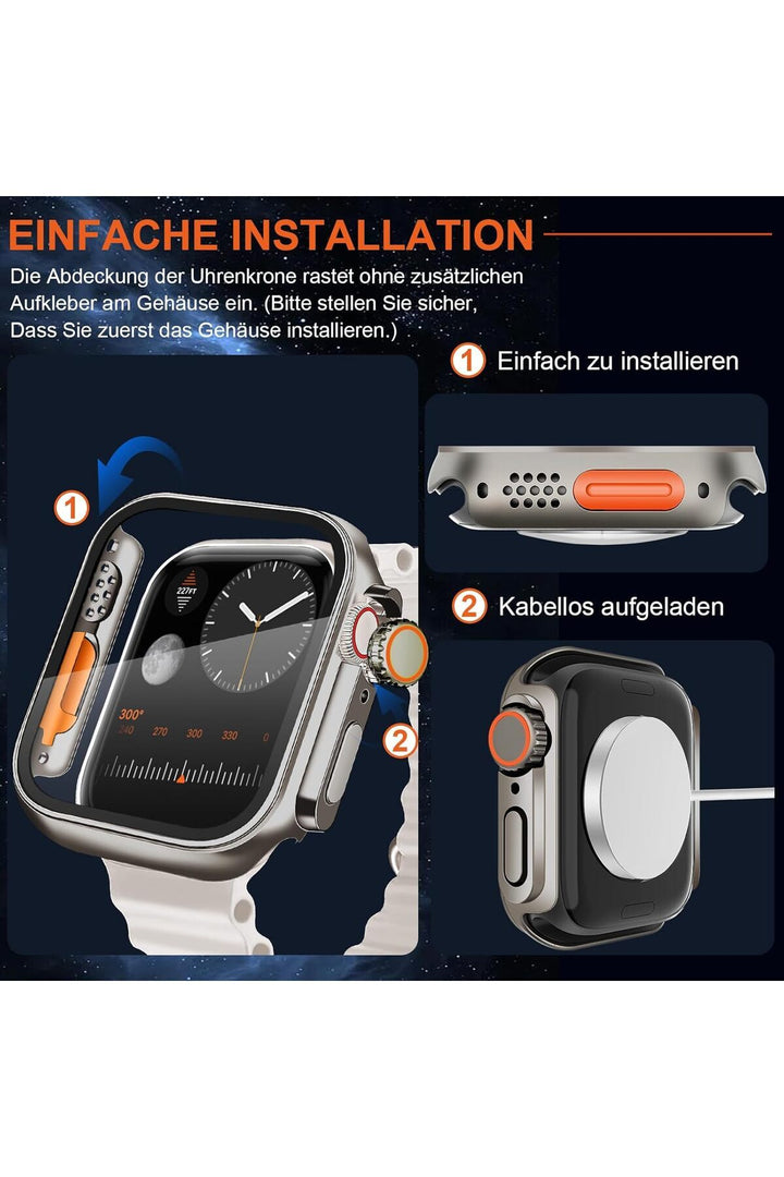 Apple Watch 10. Series 46mm Kılıf Ekran ve Kasa Koruma Change Dönüştücü Watch Ultra GÖrünümlü Kasa