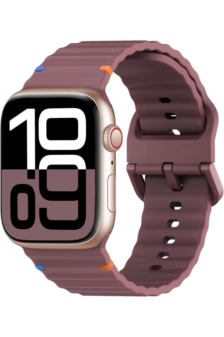 Apple Watch 42/44/45/46/49mm Uyumlu Kordon Esnek Silikon Suya ve Toza Dayanıklı Renkli Ayarlanabilir