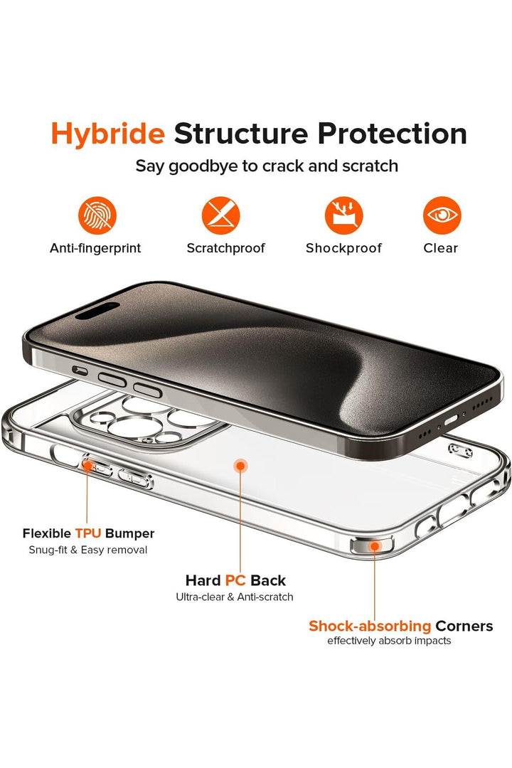 iPhone 15 Pro Max Uyumlu Şeffaf Kılıf Kamera Çıkıntılı Koruyucu Slim Renksiz İnce Esnek Silikon