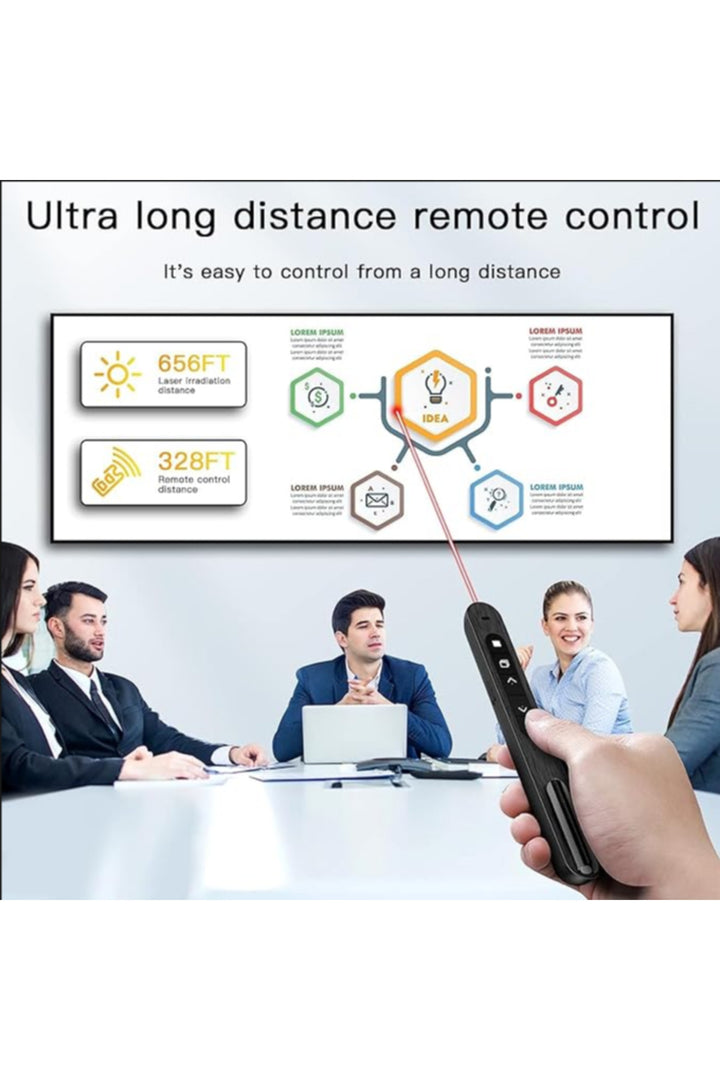Wireless Presenter/Kablosuz Lazer Sunum Kalemi Ses Kontrolü PowerPoint Uygulamalar için Uygun İşaret