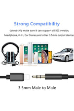 Load image into Gallery viewer, iPhone Uyumlu Aux Kablosu Lightning To 3.5mm Jack Çevirici Dönüştürücü Beyaz Bluetooth Gerektirmez
