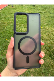 Samsung Galaxy S25 Ultra Uyumlu Kılıf Magsafe Renkli Mat Sararmaz Kamera Etrafı Metalik Kapak