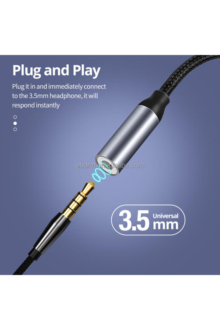 Samsung Xiaomi Uyumlu Type-c Kulaklık Çevirici Şarj Dönüştürücü Örgü Kablo Bluetooth Gerektirmez