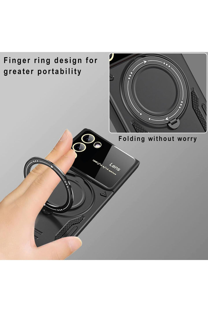 Samsung Galaxy S23 Fe Uyumlu Kılıf Magsafe Standlı Kamera Lens Korumalı Dayanıklı Renkli Tank Kapak