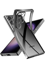 Load image into Gallery viewer, Samsung Galaxy S24 Ultra Uyumlu Kılıf Kenarları Renkli Kamera Korumalı Dayanklı Şeffaf Slikon Kapak
