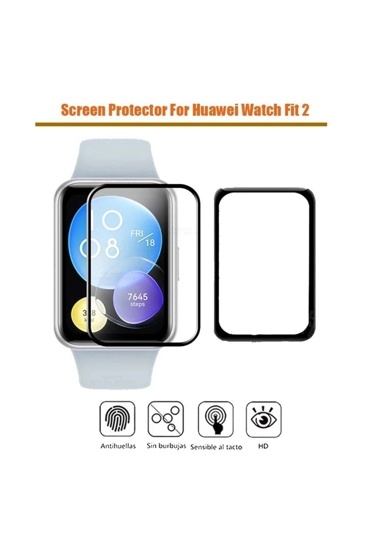 Huawei Watch Fit 2 Uyumlu Tam Kaplayan Darbelere Karşı Dayanıklı Kırılmaz Cam Nano Ekran Koruyucu