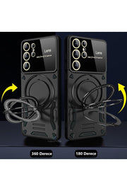 Samsung Galaxy A16 Uyumlu Kılıf Magsafe Standlı Kamera Lens Korumalı Dayanıklı Renkli Tank Kapak