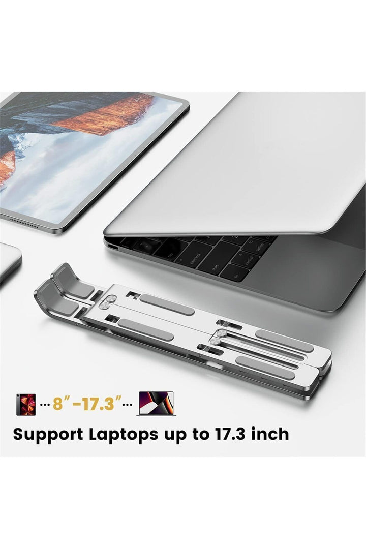 Kademeli Ayarlanabilir Metal Laptop Standı Macbook/notebook Katlanabilir Hafif Kaymaz Tablet Tutucu