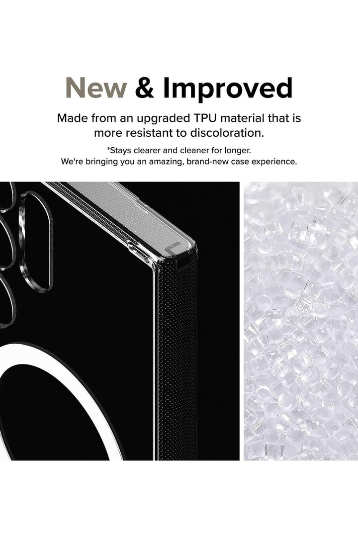 Samsung Galaxy S24 Ultra Uyumlu Kılıf Kamera Çıkıntılı Şeffaf Magsafe Kablosuz Şarj Destekli Kapak