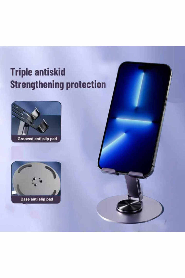 Yüksek Kaliteli Metal Katlanabilir 360 Dönebilen Ayarlanabilr Telefon Tutucu Masa Üstü Tablet Standı