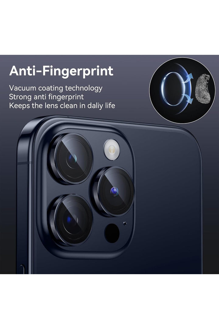 İphone 15 Pro/iphone 15 Pro Max Uyumlu Kamera Lens Koruyucu Dayanıklı Renkli Metal Temperli Cam