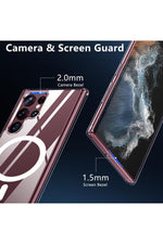 Load image into Gallery viewer, Samsung Galaxy S22 Ultra Uyumlu Kılıf Kamera Çıkıntılı Şeffaf Magsafe Kablosuz Şarj Destekli Kapak
