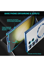 Load image into Gallery viewer, Samsung Galaxy S23 Uyumlu Kılıf 3D Kamera Lens Korumalı Magsafe Kenarı Renkli Şeffaf Kapak

