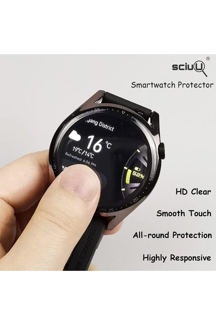 Huawei GT3 Pro Uyumlu Kılıf Siyah Kasa ve Ekran Koruyucu Siyah Ekran ve Kasa Koruma Kapak