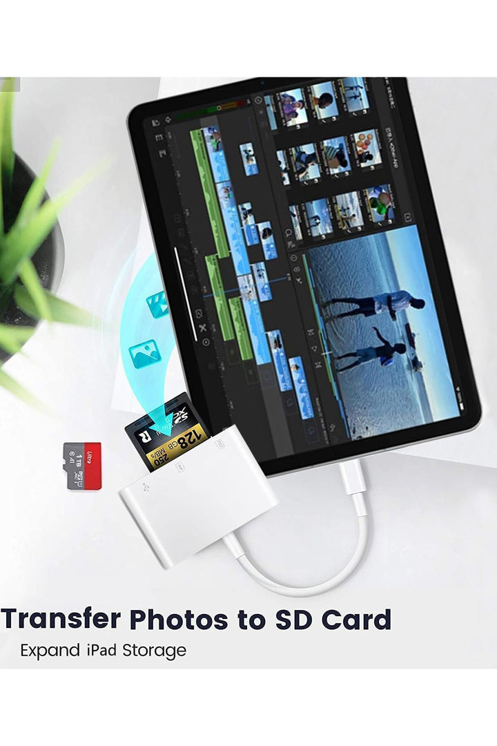 16/15/Pro Max/Pro/Plus/iPad/MacBook Pro/Air Samsung Uyumlu Type-C To SD/Micro SD/TF/USB Kart Okuyucu