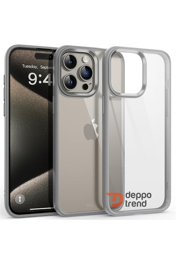 iPhone 15 Pro Max Uyumlu Kılıf Kamera Çevresi Metal Sararmaya Karşı Dayanıklı Koruyucu Silikon Kapak
