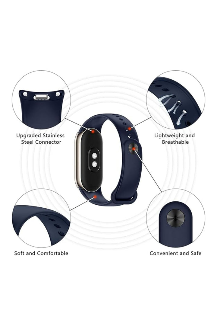 Xiaomi Mi Band 9 Uyumlu Kordon Liquid Silikon Ayarlanabilir Renkli Lekelere Dayanıklı Lansman Kordon