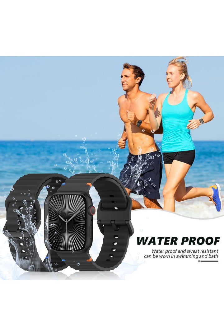 Apple Watch 42/44/45/46/49mm Uyumlu Kordon Esnek Silikon Suya ve Toza Dayanıklı Renkli Ayarlanabilir