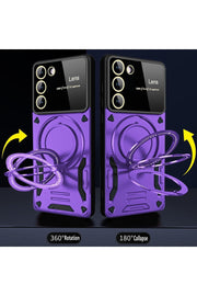 Samsung Galaxy S23 Plus Uyumlu Kılıf Magsafe Standlı Kamera Lens Korumalı Dayanklı Renkli Tank Kapak