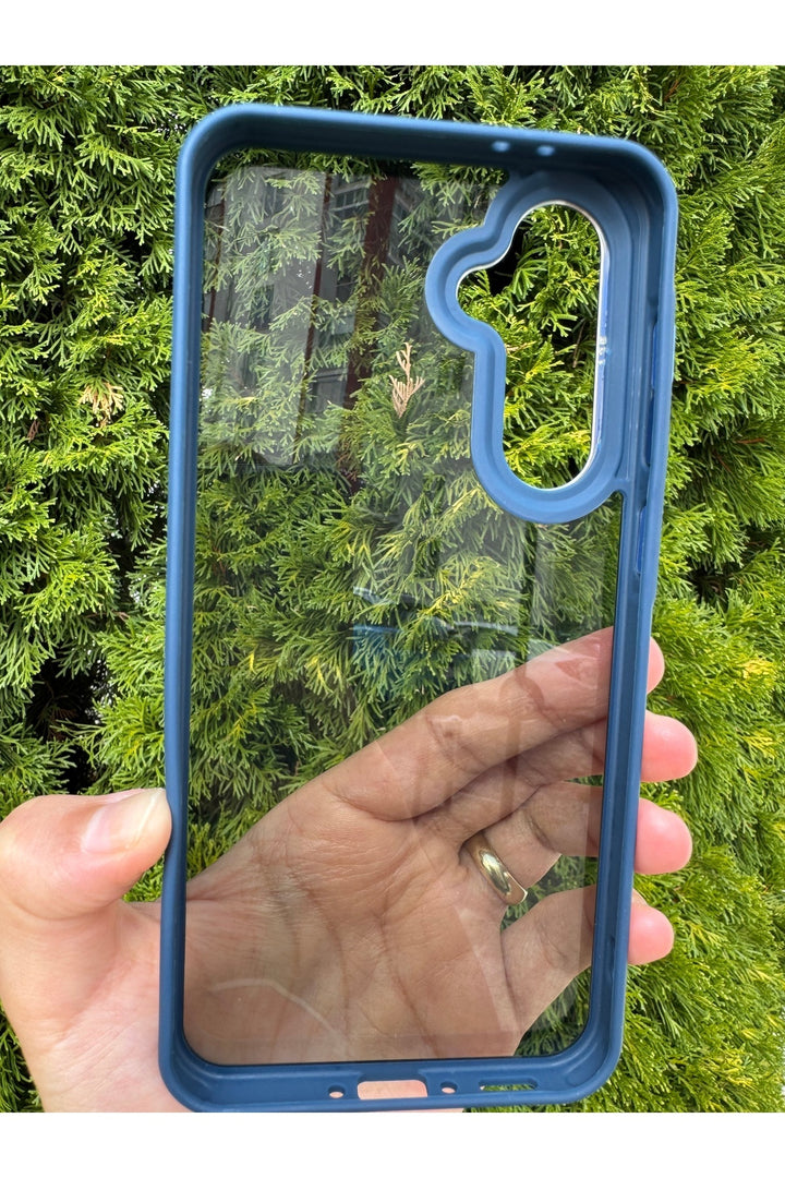 Samsung Galaxy A56/A36 Uyumlu Kılıf Siyah Transparan Şeffaf Kamera Çevresi Metal Koruyucu Silikon