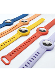 Airtag Uyumlu Koruyucu Kılıf Bileklik Silikon Kordon Yüzey 360 Koruma Bordo Renk Airtag Koruyucu