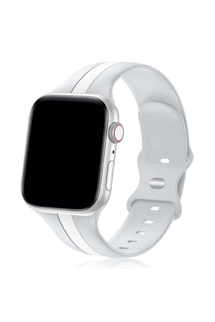 Apple Watch 9 8 7 6 5 4 3 Se 42mm/44mm/45mm/49mm Uyumlu Kordon Ayarlanabilir Renkli Çizgili Silikon