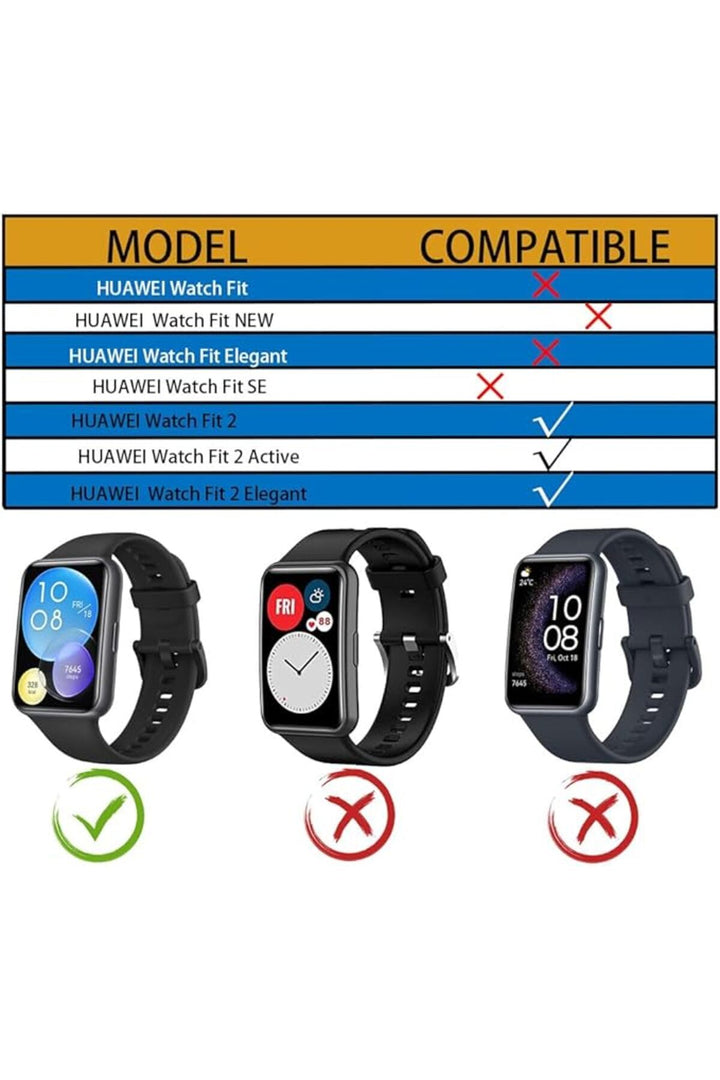 Huawei Watch Fit2 Uyumlu Kordon Liquid Silikon Ayarlanabilir Renkli Lansman Kordon