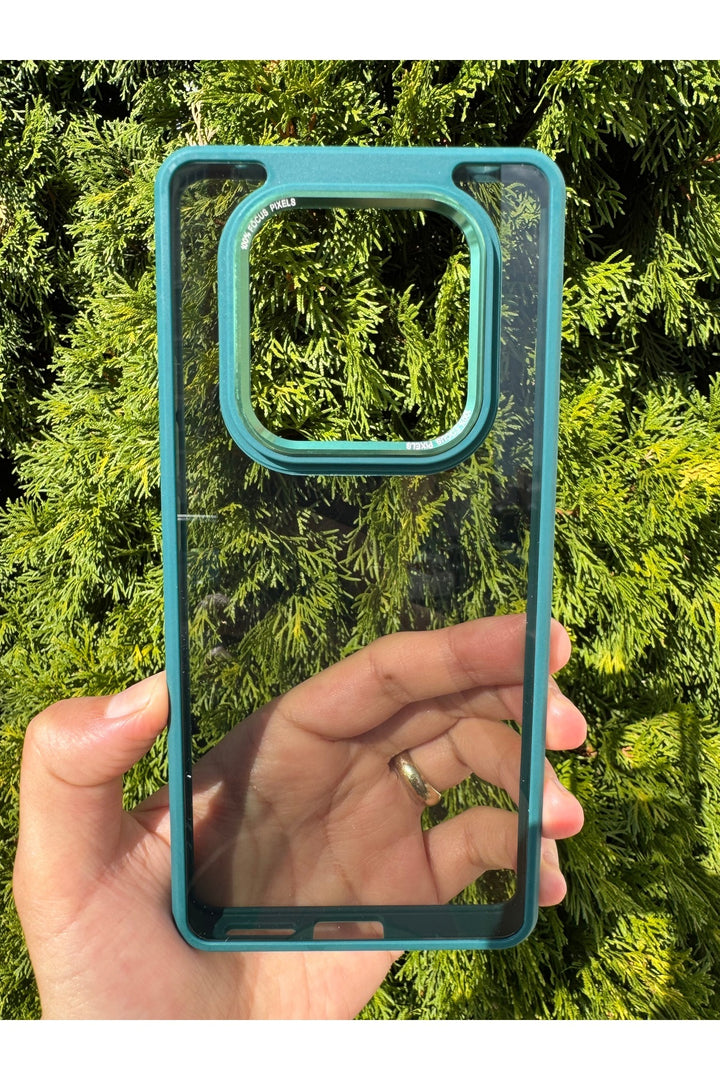 Xiaomi Redmi Note 14 Pro Uyumlu Kılıf Siyah Transparan Şeffaf Kamera Çevresi Metal Koruyucu Silikon