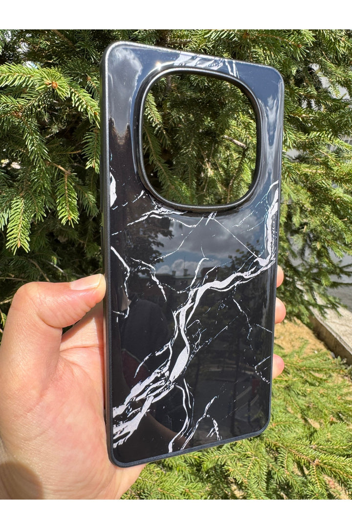 Xiaomi Redmi Note 14 Pro 4G Uyumlu Kılıf Parlak Mermer Desenli Kamera Kenar Koruyuculu Arka Kapak