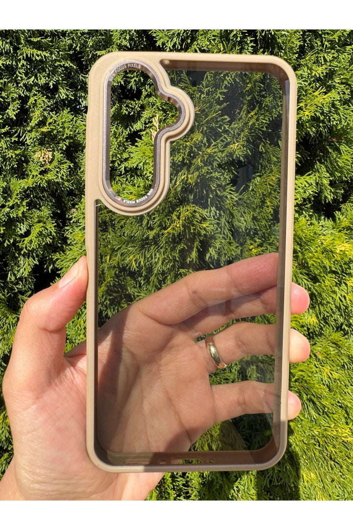 Samsung Galaxy A56/A36 Uyumlu Kılıf Siyah Transparan Şeffaf Kamera Çevresi Metal Koruyucu Silikon