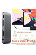 Load image into Gallery viewer, Macbook/iPad/iPhone Uyumlu Type-C HUB 4K 30HZ veya 1080P 60HZ HDMI 3.0 USB 3.5mm Kulaklık Çevirici
