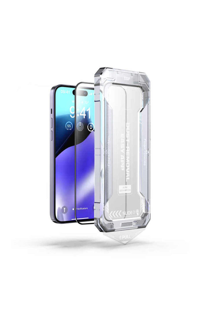 iPhone Xs Uyumlu Ekran Koruyucu Takma Aparatlı Kolay Kurulum Darbelre Dayanklı Temperli Cam