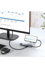 Load image into Gallery viewer, Macbook Uyumlu Type-C Hub 8 Portlu 100W Şarj PD Uyumlu 4K 1080P HDMI 2x USB/RJ45 ETHERNET/Micro SD
