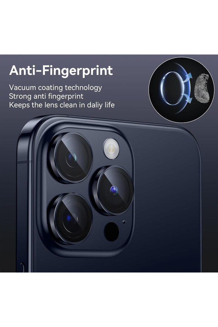 iPhone 15 Pro Max Uyumlu Kamera Lens Koruyucu Dayanıklı Renkli Metal Temperli Cam Kamera Lens Koruma